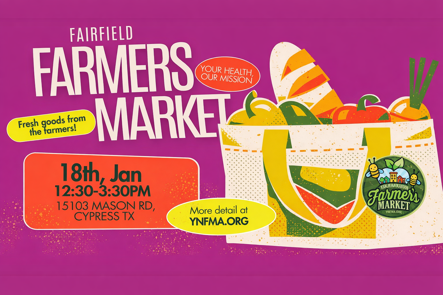 Fairfield Farmers Market Brings Fresh, Local Flavor to Cypress—Just Minutes from Inwood Park