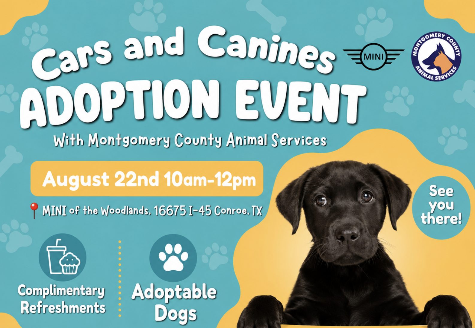 Cielo Residents Invited to Meet Adoptable Dogs at Cars and Canines Event Near The Woodlands