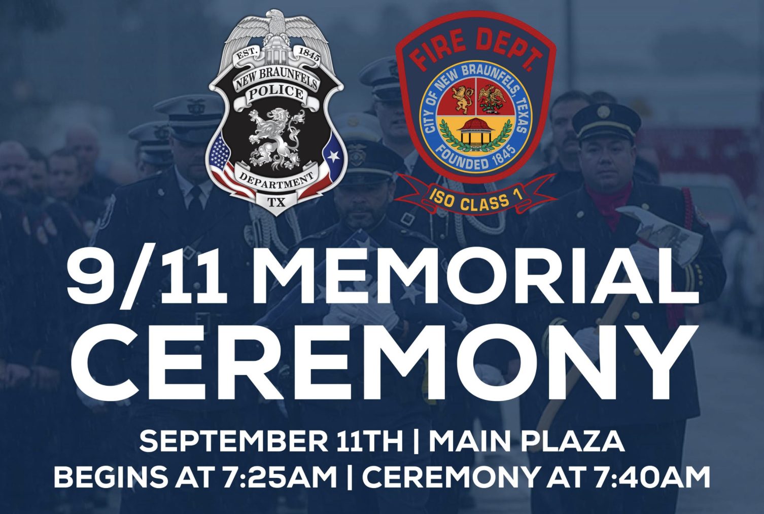 Morningside Trails Residents Invited to New Braunfels 9/11 Memorial Ceremony at Main Plaza