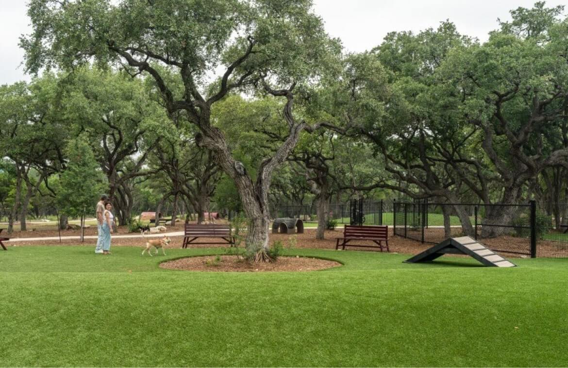Gunn Family Coyote Dog Park Reopens at The Rock Following Tornado Repairs