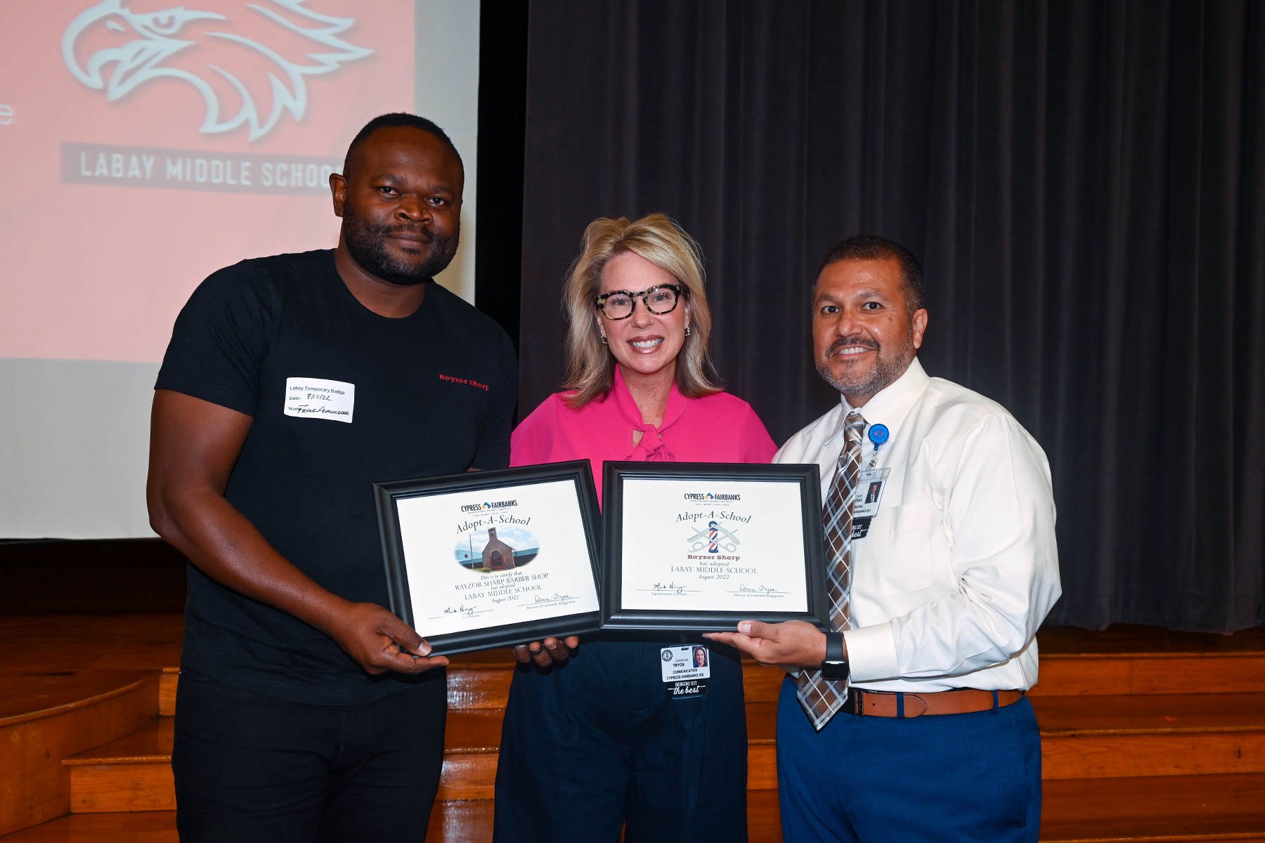 Labay MS, Rayzor Sharp Barber Shop Establish Adopt-a-School Partnership