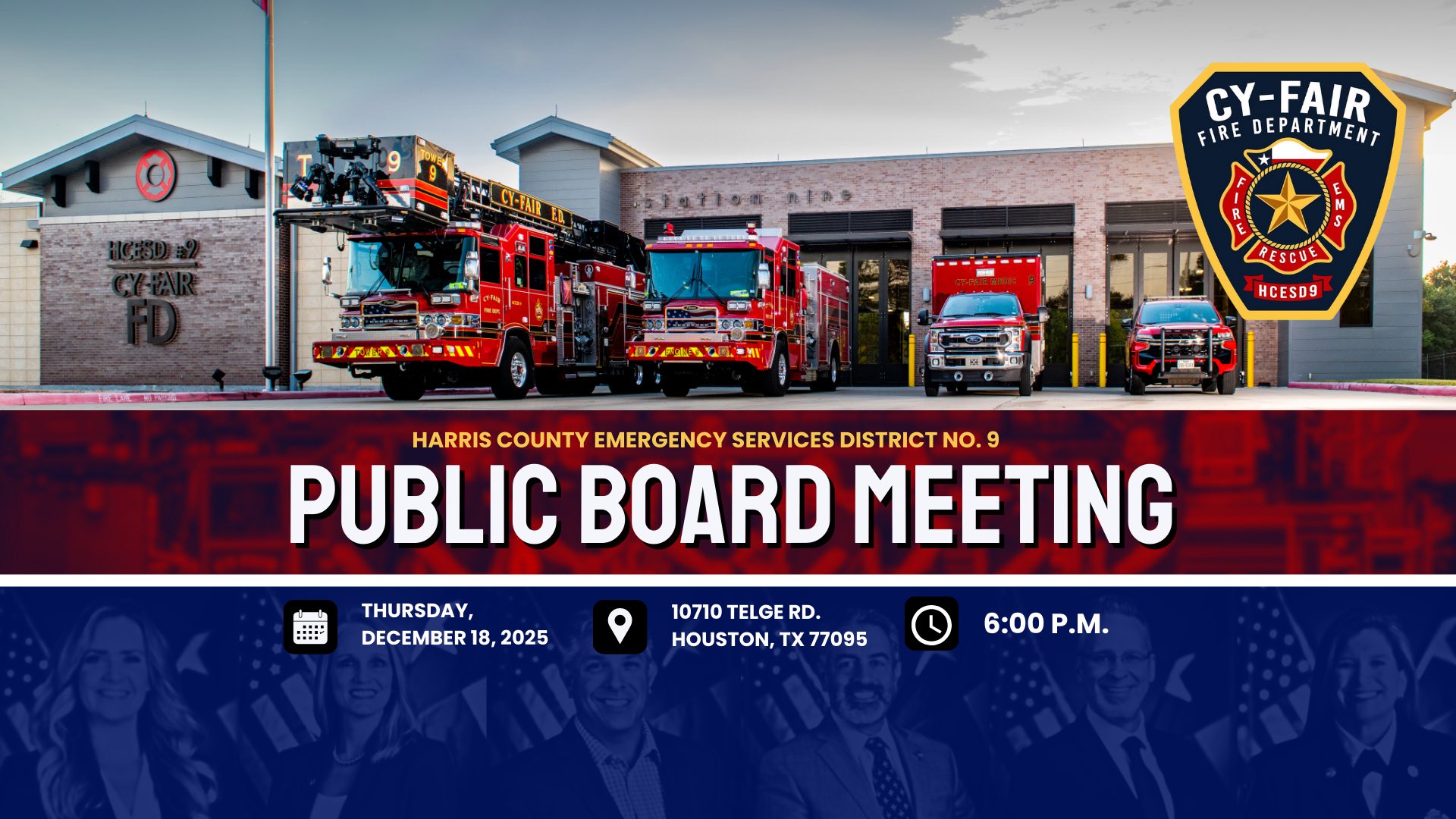 What’s Happening at HCESD 9: Cy-Fair Fire Department Invites Residents to December 18 Public Meeting