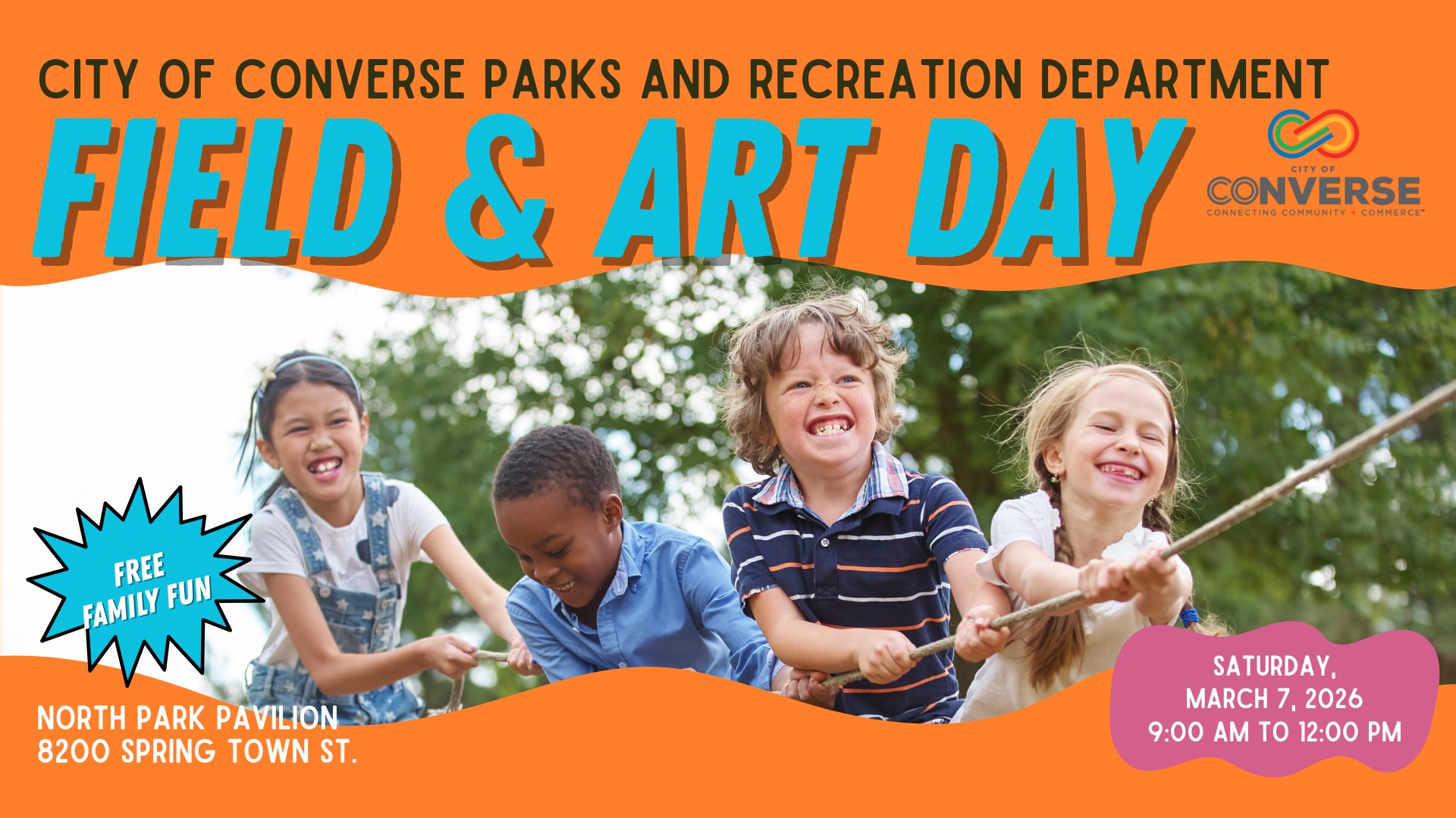Converse Families Invited to Free Field & Art Day at North Park Pavilion on March 7