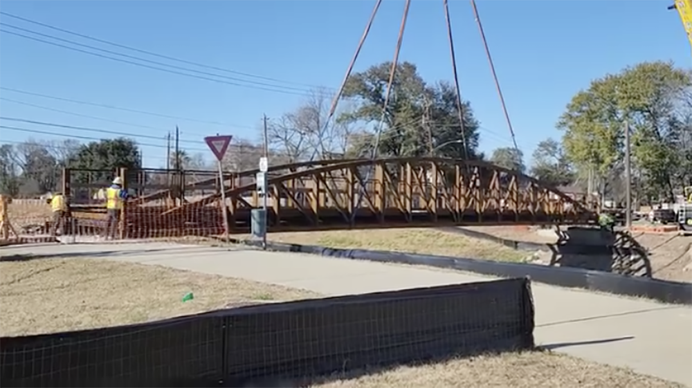 White Oak Bayou Pedestrian Bridge Project Nears Completion in Jersey Village