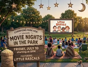Champions Park Movie Night Brings The Little Rascals to the Neighborhood Park July 10