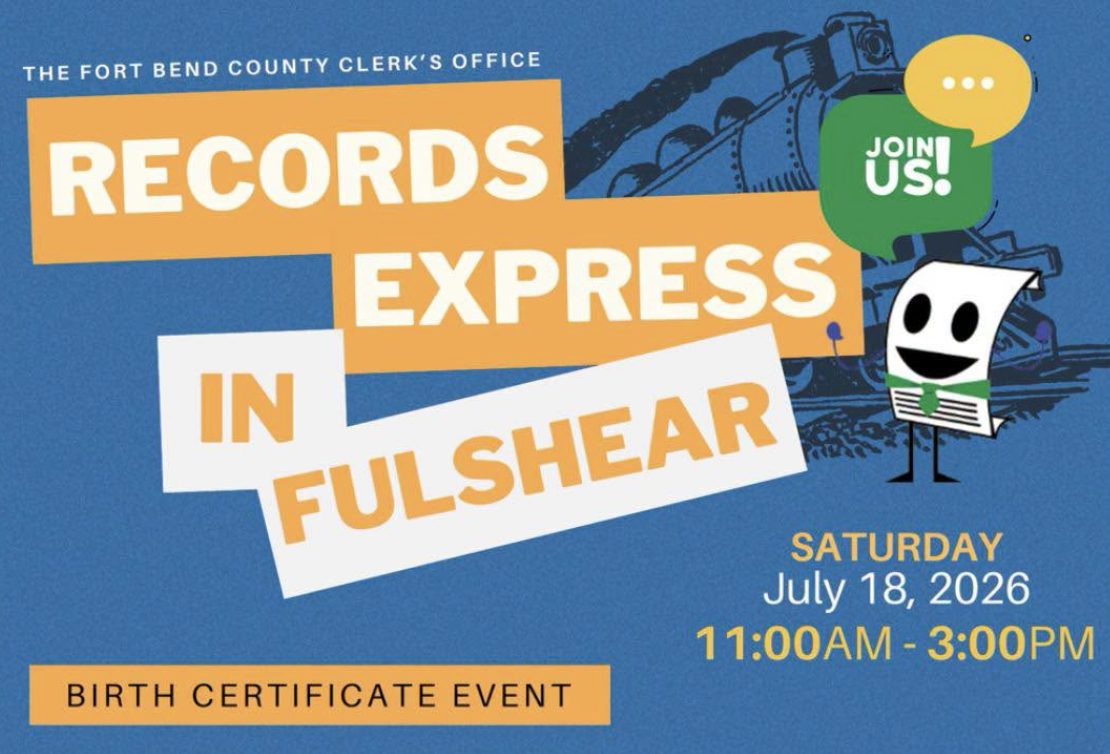 Fort Bend County Records Express Brings Birth Certificates and Clerk Services to Fulshear July 18