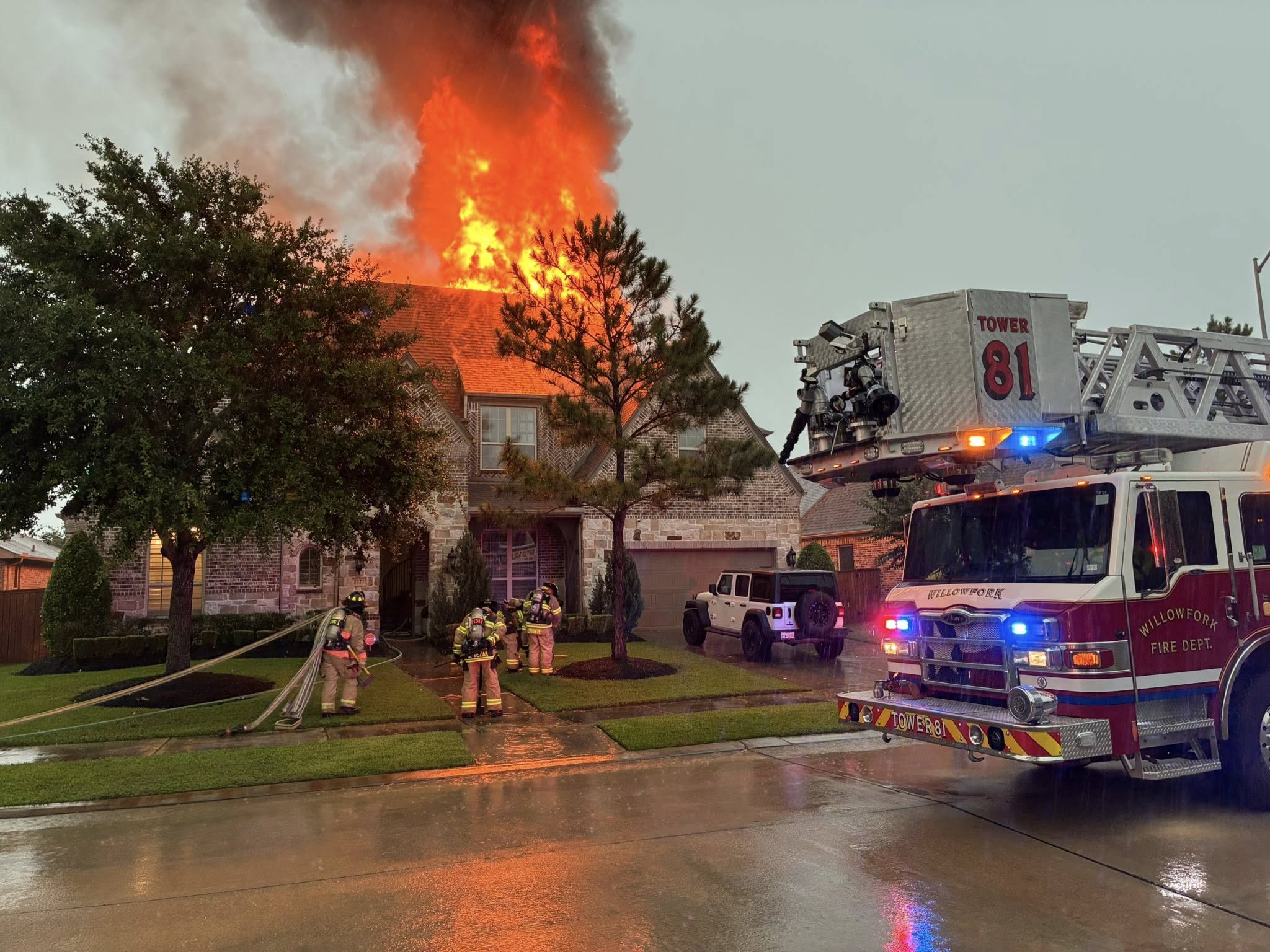 Lightning Strike Sparks Major House Fire in Cinco Ranch During Tuesday's Severe Storms