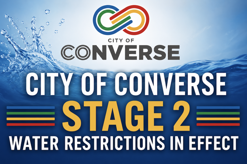 City of Converse Enters Stage 2 Water Restrictions: What Residents Need to Know to Conserve Water