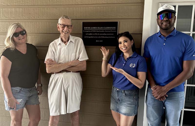 A Lasting Legacy: Williamsburg Settlement Honors Long-Time HOA Board Member Dave Ellis with Clubhouse Naming