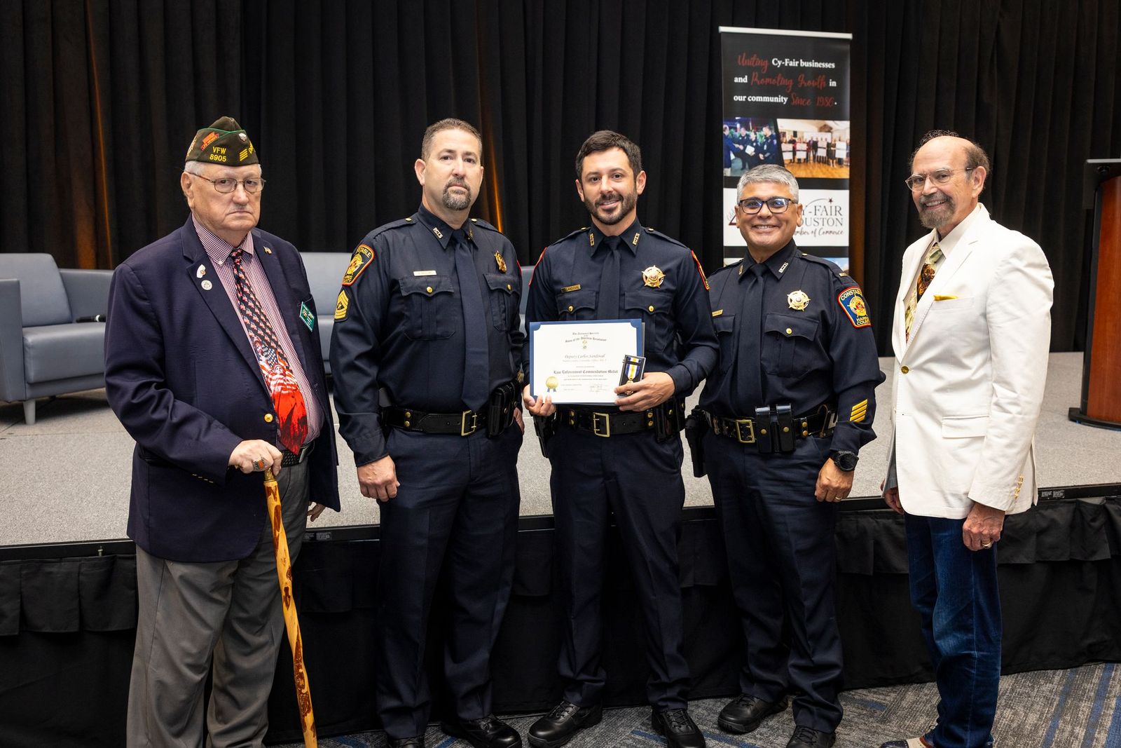 Cy-Fair Chamber Honors Harris County Precinct 5 Detective Carlos Sandoval for Protecting Children Through High-Tech Crime Investigations