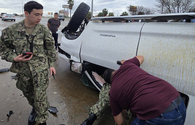 Cypress Sea Cadet Family Springs Into Action After Dramatic I-45 Crash, Helping Rescue Trapped Driver