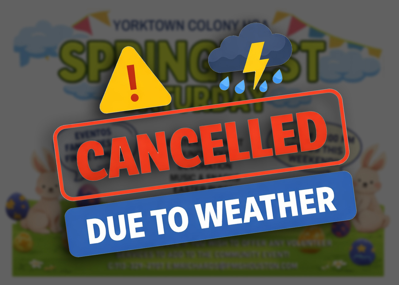 Yorktown Colony Spring Festival Canceled Due to Weather, Community Volunteer Support Highlighted for Future Events