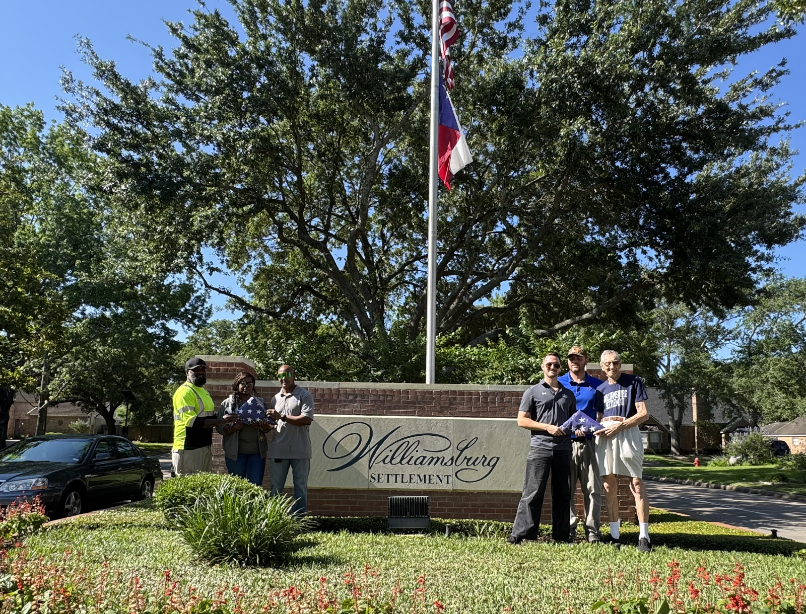 Williamsburg Settlement Entrance Flags Refreshed Through Community Effort and Operation Old Glory' Partnership