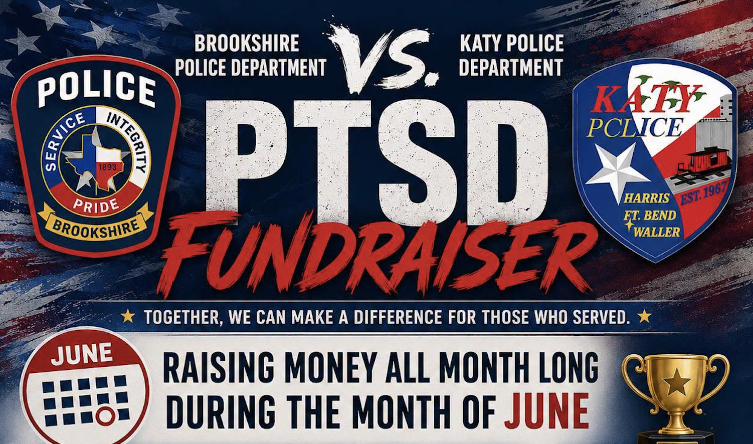 Brookshire PD and Katy PD Launch Friendly Fundraiser Competition to Support Veterans and First Responders Across West Houston