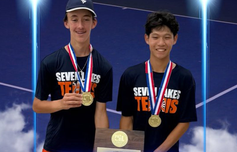 Seven Lakes High School Tennis Stars Allan Xu and Matei Calin Win UIL 6A State Doubles Championship, Leading Strong Katy ISD Finish