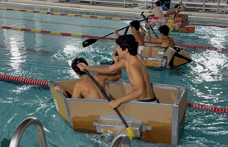 Cardboard and Duct Tape Take Center Stage at Cypress Woods High School’s 5th Annual Boat Regatta