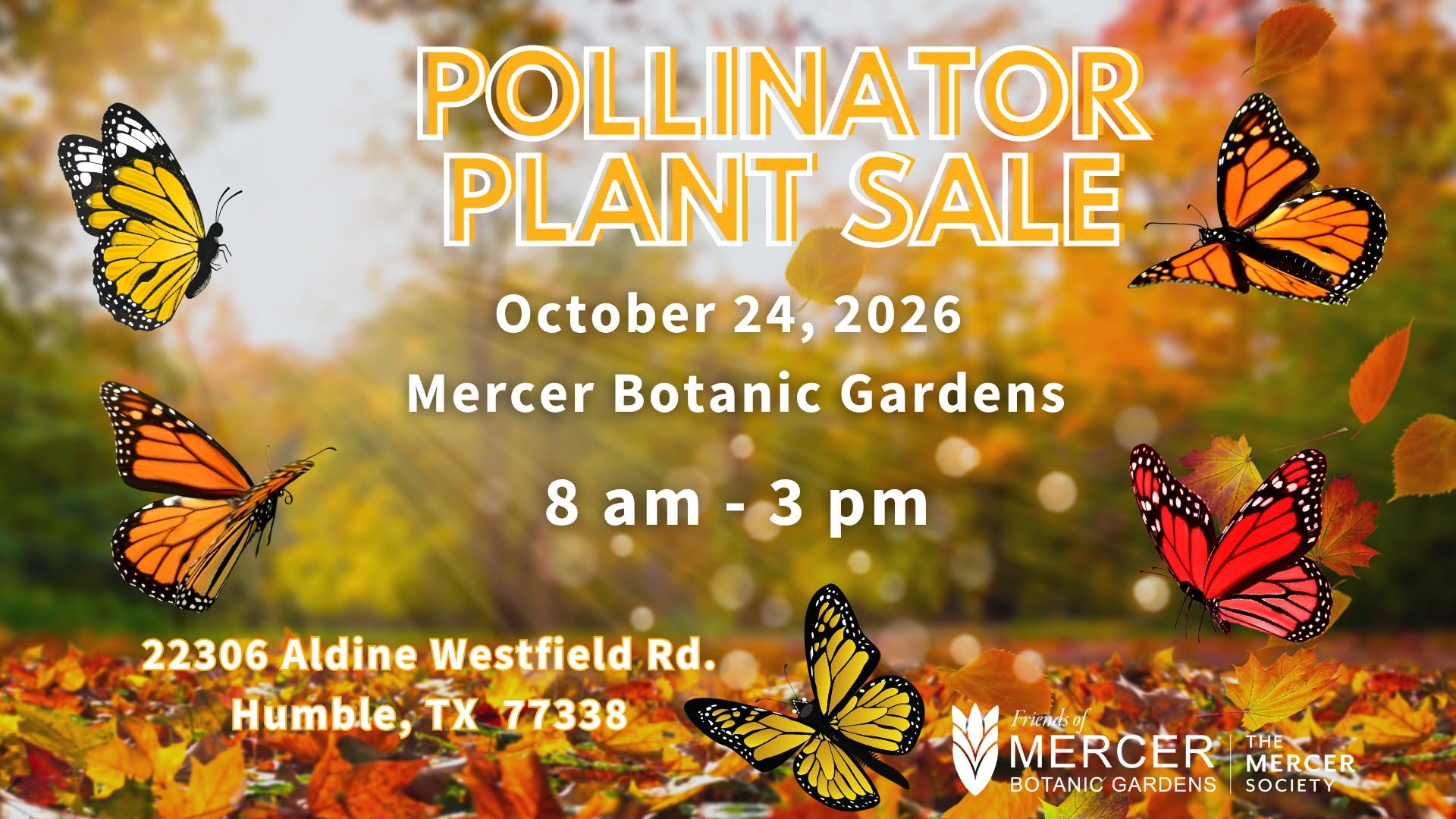 Mercer Botanic Gardens Pollinator Plant Sale Returns October 24 with Rare Plants, Texas Natives and Fall Gardening Favorites