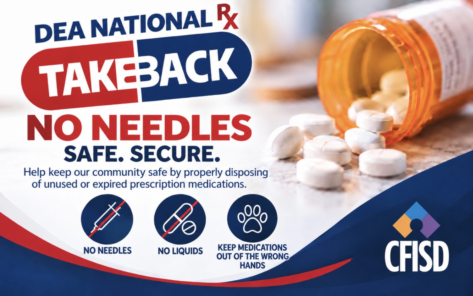 DEA National Drug Take Back Day Returns October 24: Four Free Medication Drop-Off Locations for Copperfield Residents