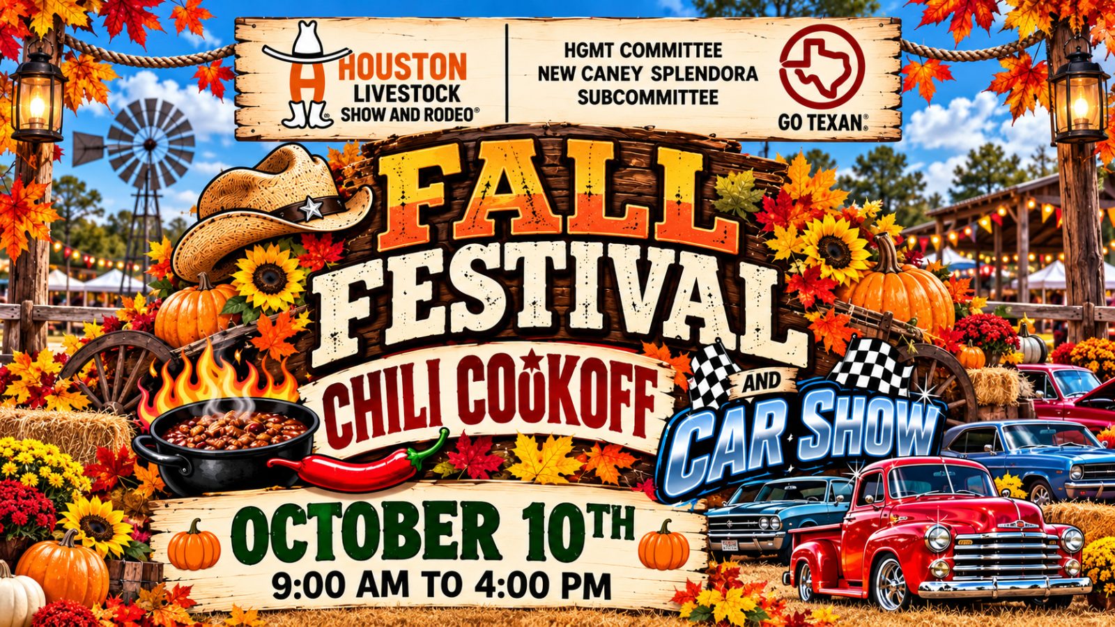New Caney and Splendora Fall Festival Returns October 10 with Chili Cook-Off, Car Show and Family Fun Supporting Local Students