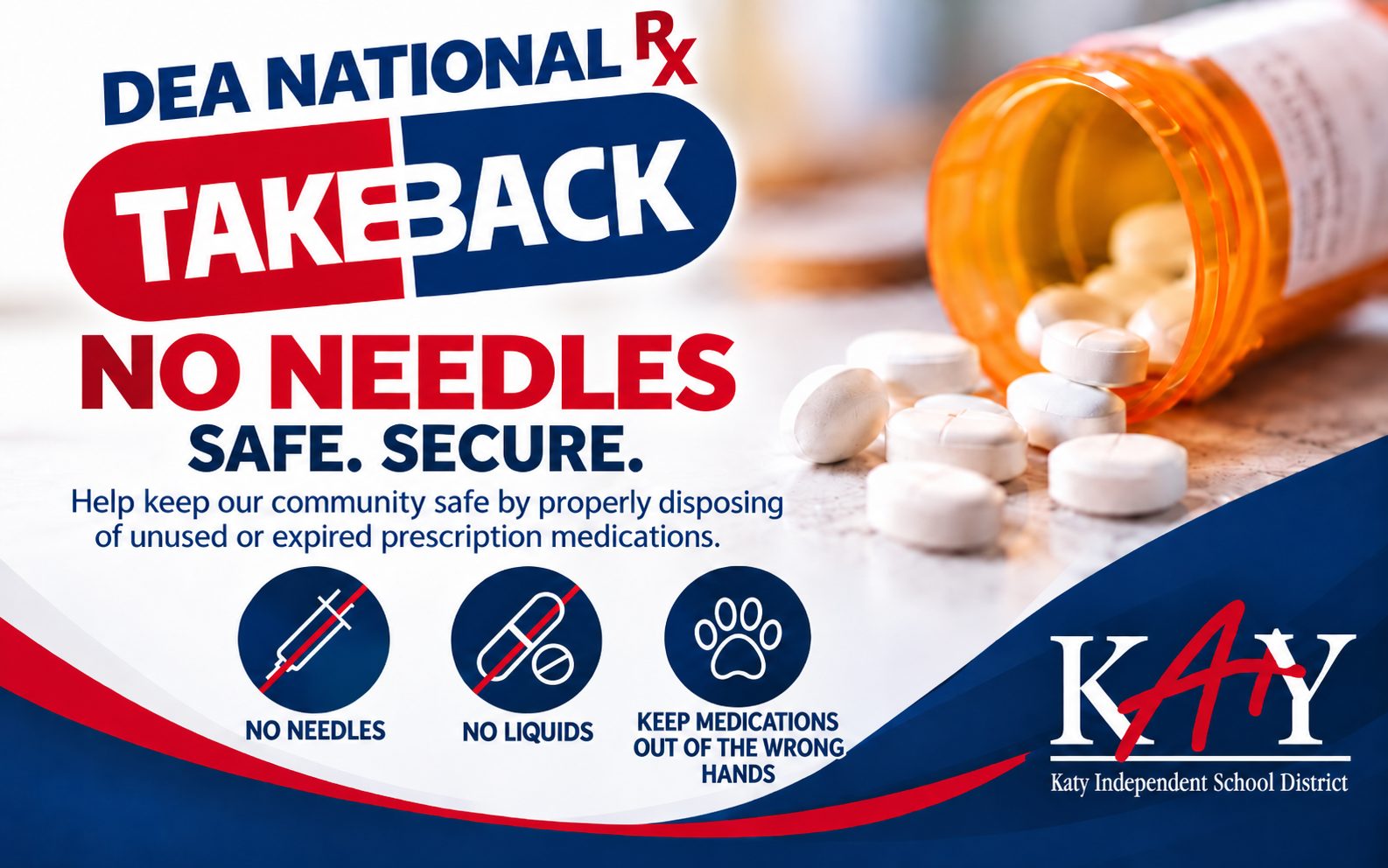 Katy ISD Police to Host National Prescription Drug Take Back Day October 24, Offering Free Medication Disposal for Seven Meadows Families