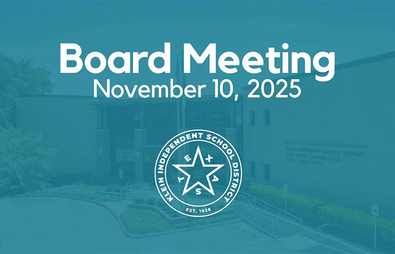 Klein ISD Regular Board Meeting Set for November 10: Inverness Estates Residents Encouraged to Attend