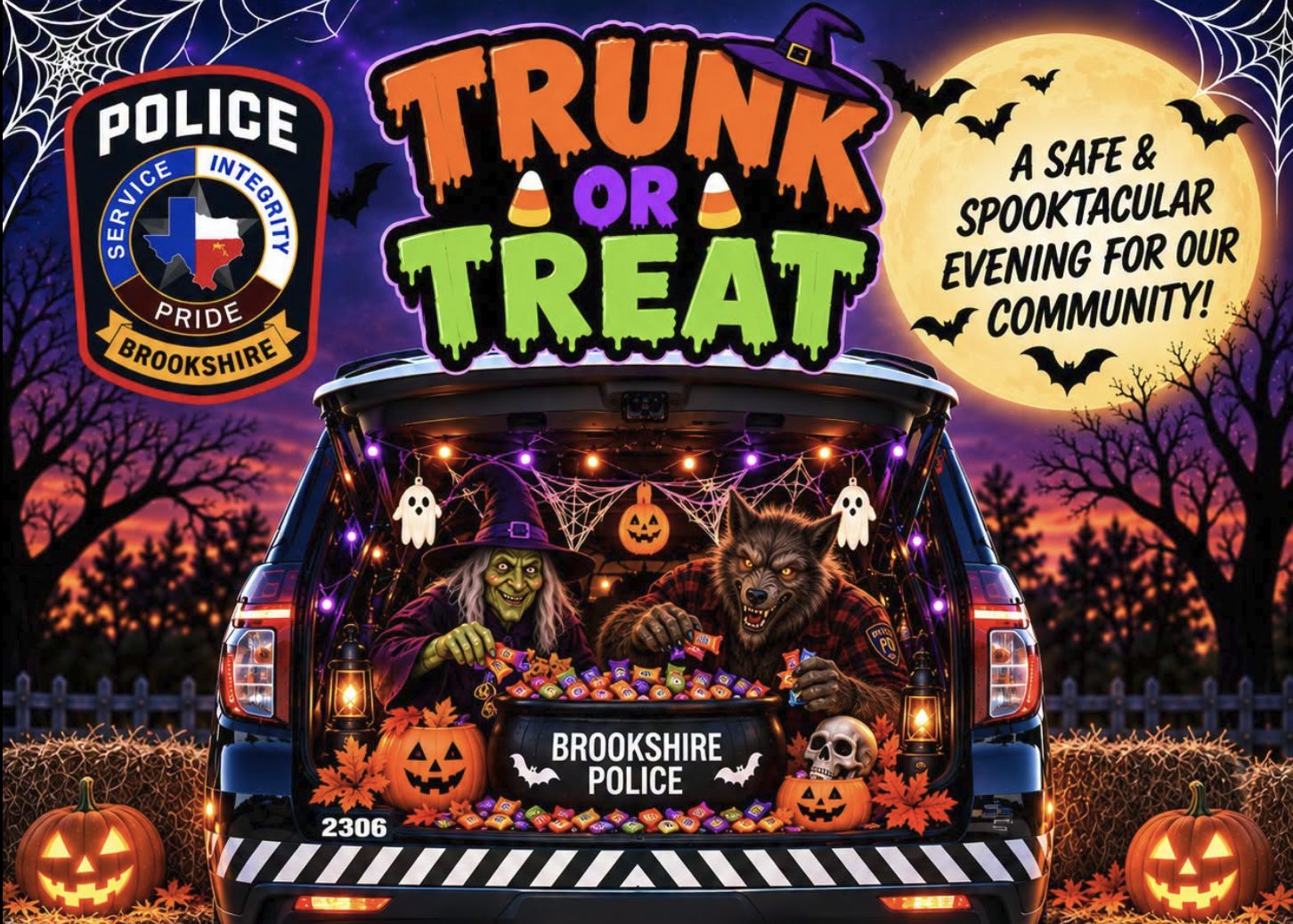 Brookshire Police Department Hosts Trunk or Treat October 30 