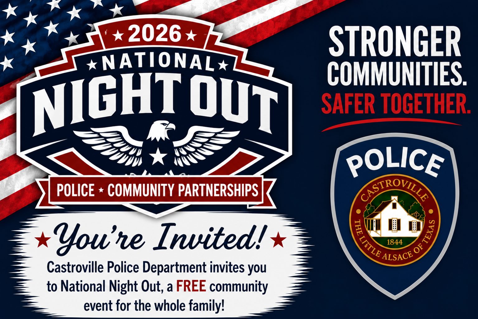 REMINDER: Castroville National Night Out Brings Family Fun, First Responders and Community Connections Near Potranco Ranch West